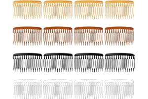 Andibro 12Pcs 14 Teeth Hair Side Combs, French Hair Side Combs for Women French Twist Hair Clips Plastic Twist Decorative Comb for Girls Fine Thin Hair Bridal Wedding Veil