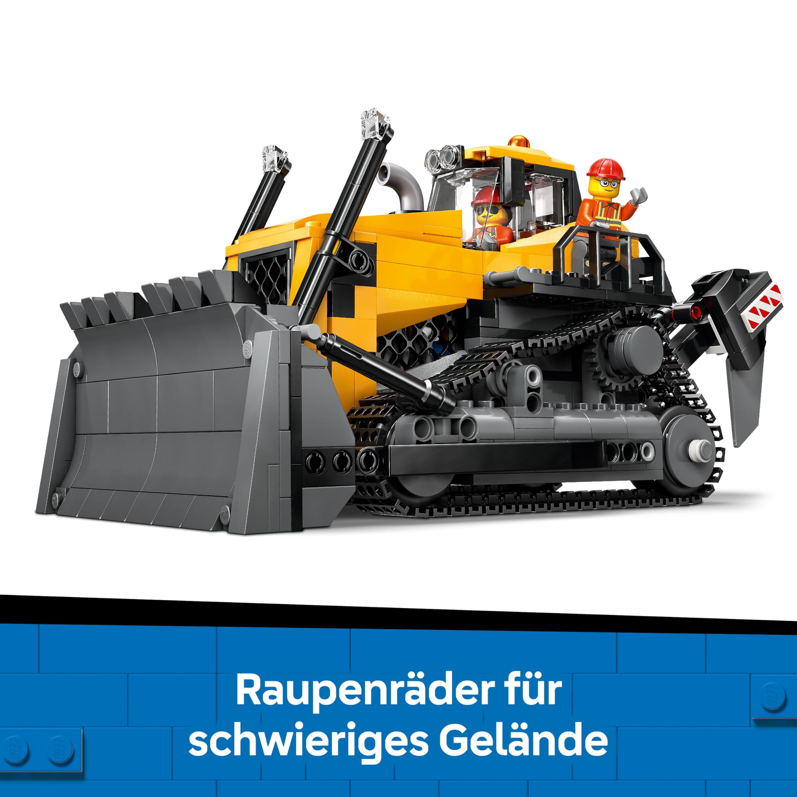 LEGO City Gelber Bulldozer Set – Spielzeugbaustelle, BAU- und Spielset – wirklichkeitsgetreue Baumaschine mit Fahrer und 2 Bauarbeitern – Geschenkidee für Kinder ab 8 Jahren – 60466 3