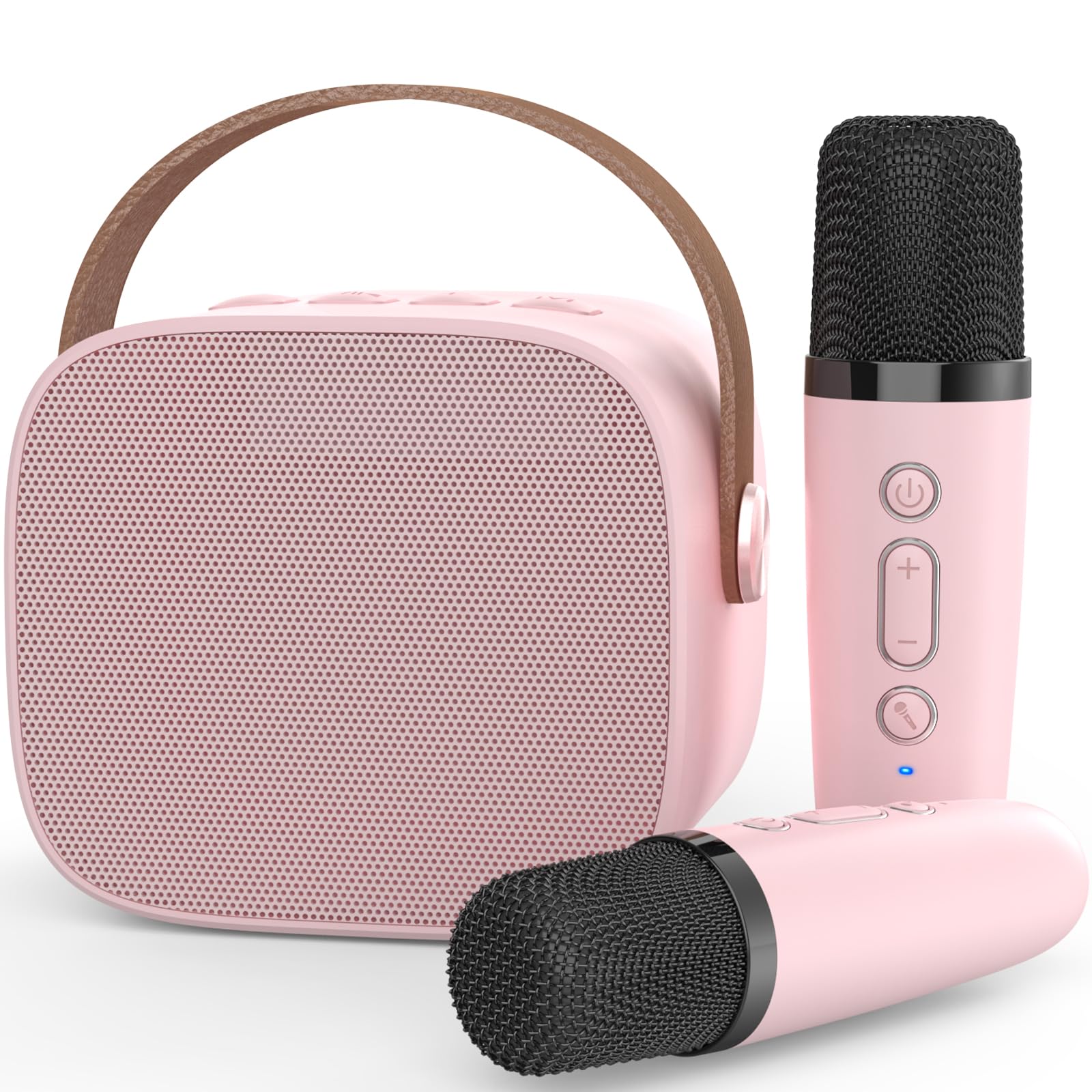 Photo 1 of MEGUO Mini Karaoke Machine,Funny Toys Christmas Birthday Gifts for Kids Age 4-12 Girls,Boys,Adults, Karaoke Microphone Toys for 4,5,6,7,8,9,10,11,12+ Year Old Girls Boys (Pink 2 Mics)