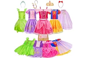 Meland Princess Dress Up - Dress Up Clothes for Girls with Toys,Christmas Birthday Gift for Toddler Girls 3,4,5,6,7,8 Years