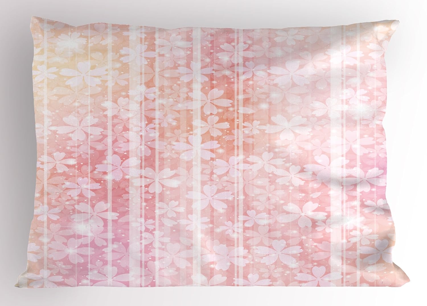 Amazon Com Lunarable Pale Pink Pillow Sham Hazy Floral Pattern