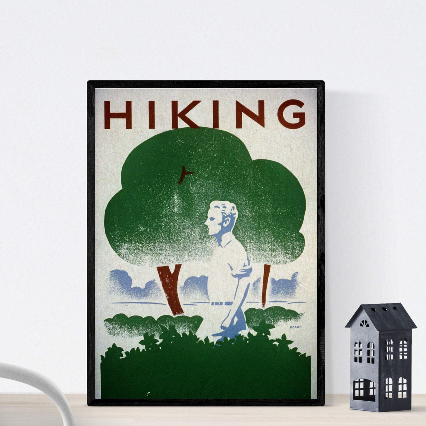 Nacnic Vintage Poster Vintage poster campaign Hiking. Parks Department .. Size A3 — image 1