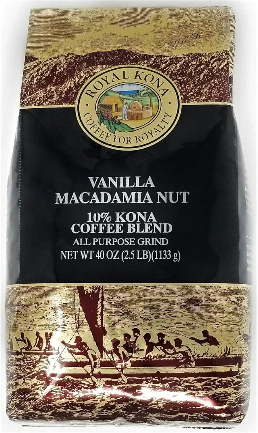Royal Kona Vanilla Macadamia Nut (10 Kona Coffee) 40 oz Ground Amazon