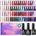 beetles Gel Polish Set 39Pcs Red Burgundy Blue Green Nude Pink Purple Gel Nail Polish with Base Matte Glossy Top Coat for Manicure Lovers DIY at Home for Women