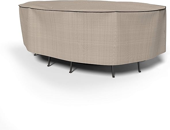 Amazon Com Empirepatio Tan Tweed Oval Patio Table And Chairs