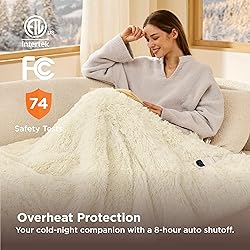 Bedsure Faux Fur Heated Blanket Twin Size, Fast