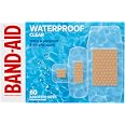 BAND-AID Brand Clear Waterproof Adhesive Bandages, Sterile 100% Waterproof Protection & Wound Care for Minor Cuts & Scrapes,