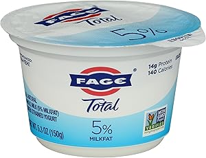 FAGE Total Greek Yogurt, 5% Whole Milk, Plain, 5.3 oz