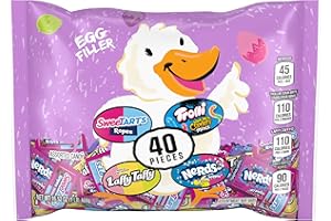 SweeTARTS, Trolli, Laffy Taffy & Nerds Easter Egg Filler Variety Bag, Springtime Easter Candy, 16.5 oz (40 Individually Wrapped Pieces)