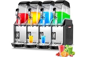 EKway Commercial Slushy Machine, 4x3.2 Gallons Quadruple Tank Margarita Frozen drink Machine,1500W 110V Commercial Slushie Machine, Margarita slush Smoothie Maker for Restaurant Cafe Bar Party