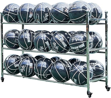 Amazon Co Jp ボール整理カゴ 30個のno 7バスケットボール サッカー用のポータブル3シェルフボール収納カート ロック可能なホイール付きの食事スポーツ用品ラック 屋内屋外 ホーム キッチン