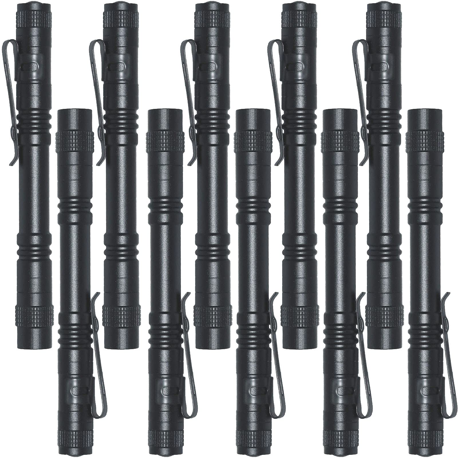 Photo 1 of Beieverluck 10 Pack Small Mini LED Flashlight Pocket Flashlight Pen Light Flashlight Tactical Flashlight with Clip Flashlights for Camping Outdoor Emergency Inspection Fathers Gifts for Dad Husband