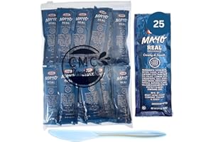 Gift Set: Mayo Packets (12g) – 25 Count with Spreader in Food-Safe Resealable Bag by CMC Products (approximately 25 packets)