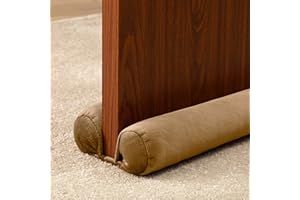 TORMAYS TumiMallody Door Draft Stopper,2'' Gap Noise Light Draft Blocker,Breeze Weather Stripping, 32" to 38" Adjustable Door Sweeps,Under Door Seal Strip,Double Sided Velvet Draft Guard (36 inch, Latte)