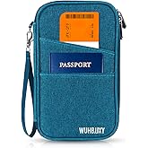 Family Passport Holder，Rfid Women Travel Wallets, Waterproof Men Passport bags Travel Document Organizer (Dark Blue)