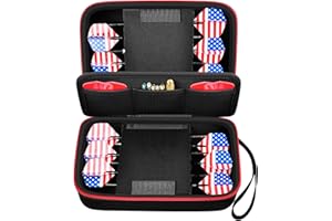 ALKOO Dart Case Holder Bag for 12 pcs Steel and Soft Tip Darts Set, Storage Organizer Holds 12 Darts and Tips, Shafts and Flights Accessories (Cases Only) (Red, Holds 12 darts)