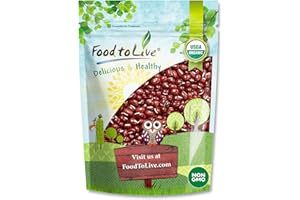 Organic Adzuki Beans, 1 Pound �C Whole Raw Dried Azuki Beans (Red Mung Beans), Non-GMO, Sproutable, Kosher, and Vegan, Bulk Or