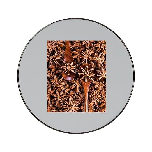 Anís, especias, semillas, piñones, aroma Metal redondo imán para ...