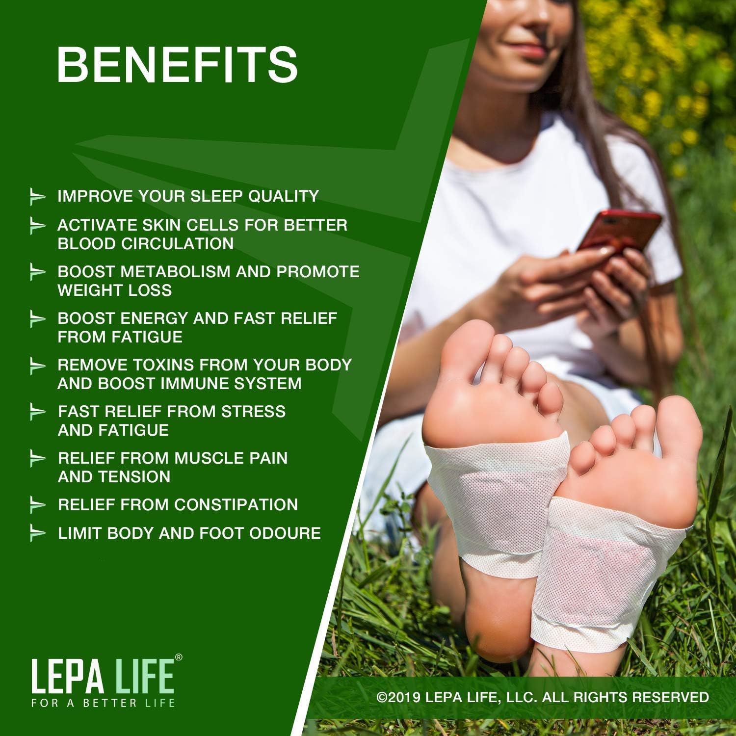 Premium Aromatherapy Rose Foot Pads - Stress, Pain Relief - Natural Better Sleep Aid - Energy Booster - Odor Eliminator, Relaxing Feet Health Care Ginger Pad by Lepa Life - Set of 20 (Rose): Health & Personal Care