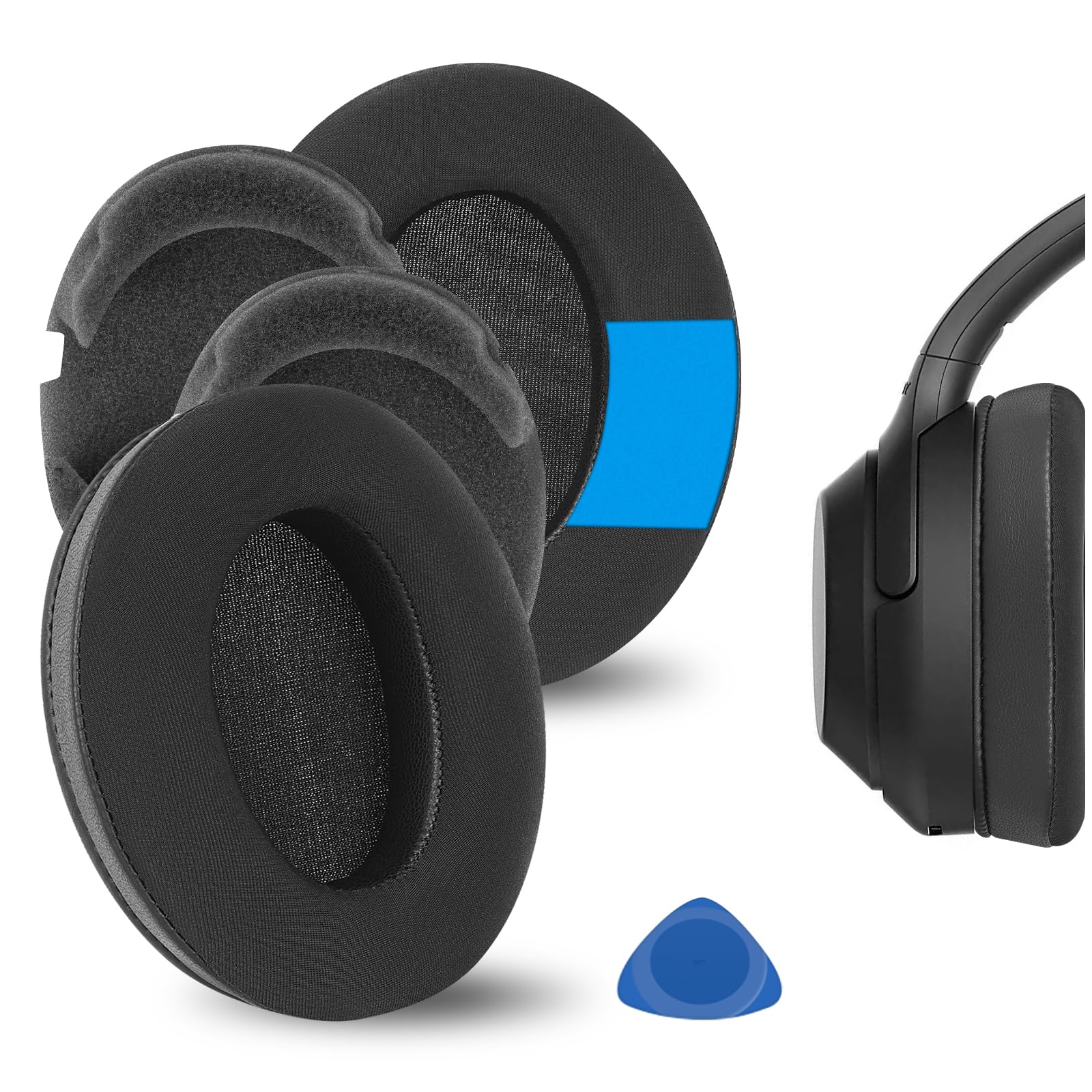 Geekria Sport Cooling Gel Replacement Ear Pads for Sony WH-1000XM3 Headphones Ear Cushions, Repair Parts (Black)