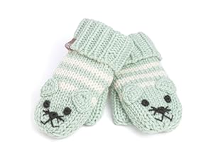 PEPPERCORN KIDS Kids Kitty Cat Stripe Knit Mittens - Soft, Fleece Lined, For Toddlers and Children of All Ages
