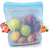 Albino Monkey 135oz. XXL Reusable Silicone Bag - 1 Gallon Freezer Bags for Food Storage, Meal Prep, Zero Waste, Kitchen Organization, Sous Vide, and Freezer Safe Containers (Extra Large, Blue)