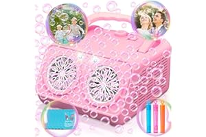 Automatic Bubble Machine Toys for Girls - FUNNYB&G 16000+ Bubbles Per Minute Pink Bubble Maker Toys for Kids Toddlers for Parties Indoor Outdoor Birthday Wedding Backyard
