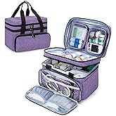 BAFASO Double Layer Medicine Bag with 2 Detachable Pouches, Pill Bottle Organizer for Travel and Daily Use (Bag ONLY), Purple