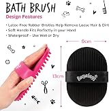 BUGALUGS Bath Brush & Cat Dog Grooming Brush 2 Pack Black view 8