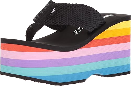 rocket dog rainbow platform sandals