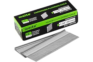 meite 18 Gauge Flooring Nails, 1-3/4 Inch 18GA L-Cleat Nails Hardwood Flooring Nails for Hardwood Installation, Compatible with 18GA Flooring Nailers (1000 Counts)
