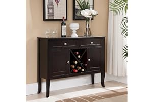 Kings Brand Furniture Wine Cabinet, 42"W x 12"D x 32"H, Dark Cherry