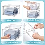 Vtopmart 4 Pack Large Stackable Storage Drawers Clear Acrylic Organizers view 6