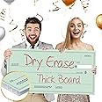 Giant Dry Erase Check - 16" x 32", Reusable Big Oversized Blank Check for Presentation - Great Photo-Op for Fundraisers, Charity & Donation Events