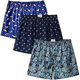 Cinvik Mens Boxer Shorts Funny Boxers Sleep Short Plaid Cotton Loose Woven Boxers for Men Small Medium Large