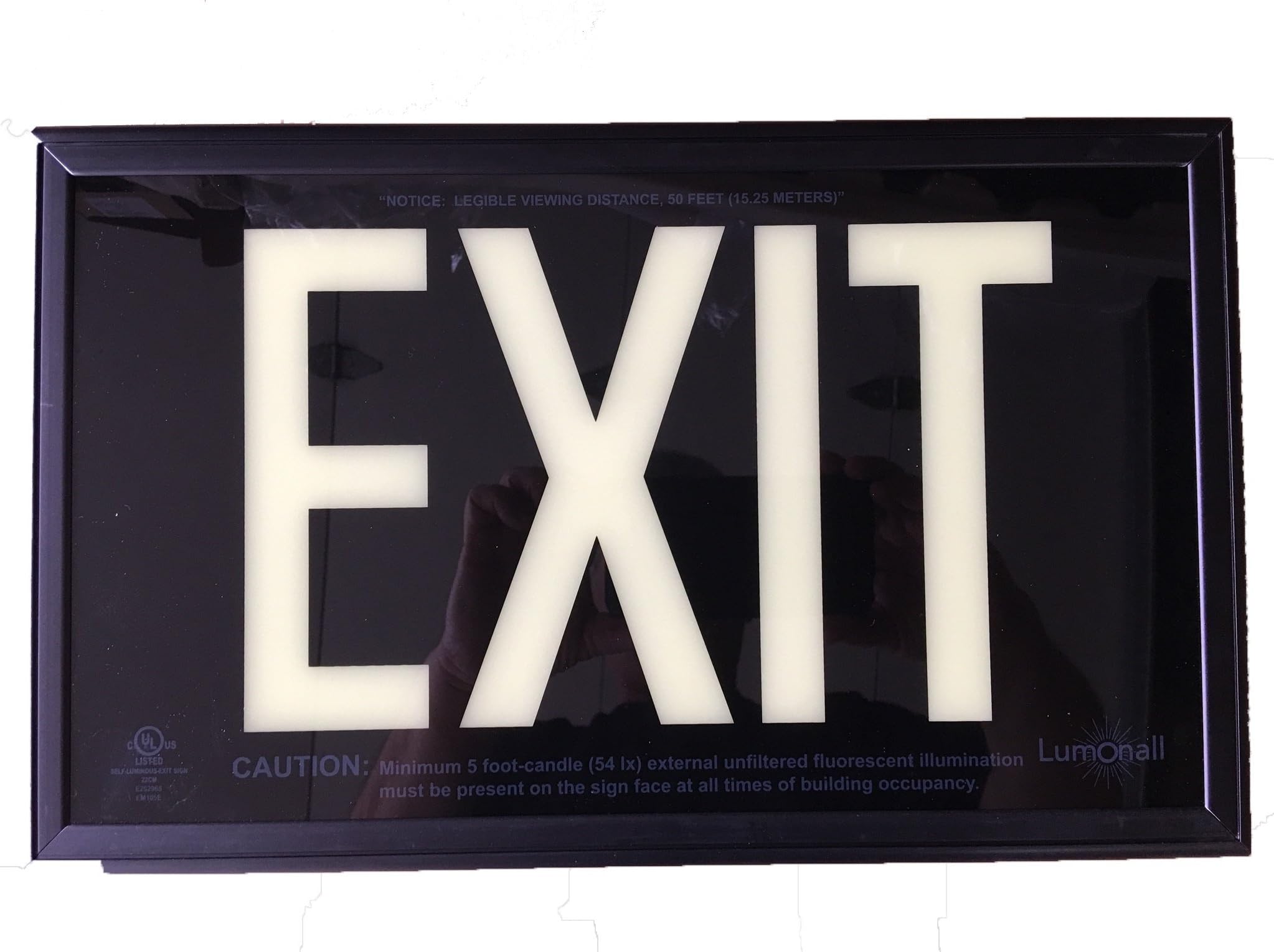 50ft Black EXIT Sign Single Sided with No Frame - Sign Only (incl. Chevrons < >)