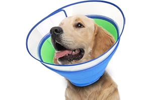 Aberatail Soft Dog Cone for Large Medium Small Dogs After Surgery, Adjustable Soft Cone Collar, Pet Recovery Cone, Dog Recovery Collars to Prevent Pets from Wounds and Rashes (Blue, Large)