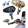 bylikeho Motorcycle Mirrors,Bar End Mirrors,Double Take Mirrors,Bar End Mirror Motorcycle Mirrors for Handlebars,Car Accessories Bar End Rear View Mirrors for Motorcycles Street Bike Dirt Bike (Blue)