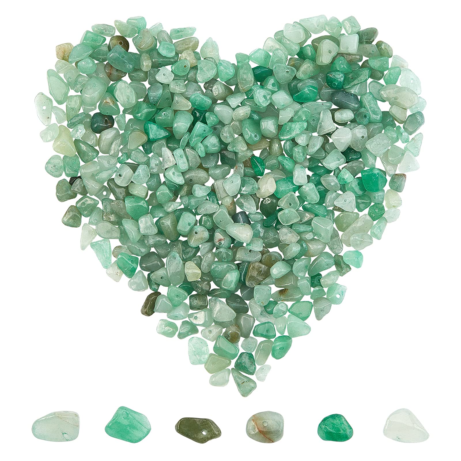 SUNNYCLUE 400pcs Aventurine Chip Beads 5-8mm Long Green Stone Beads Irregular Chips Stone Gemstone Semi Precious for DIY Jewelry Making Bracelet Necklace
