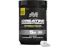 MuscleTech Creatine Monohydrate Powder, Platinum Pure - Unflavored Micronized Creatine for Men & Women - Workout Supplements for Performance, Muscle Recovery & Builder-(80 Servings) Packaging May Vary