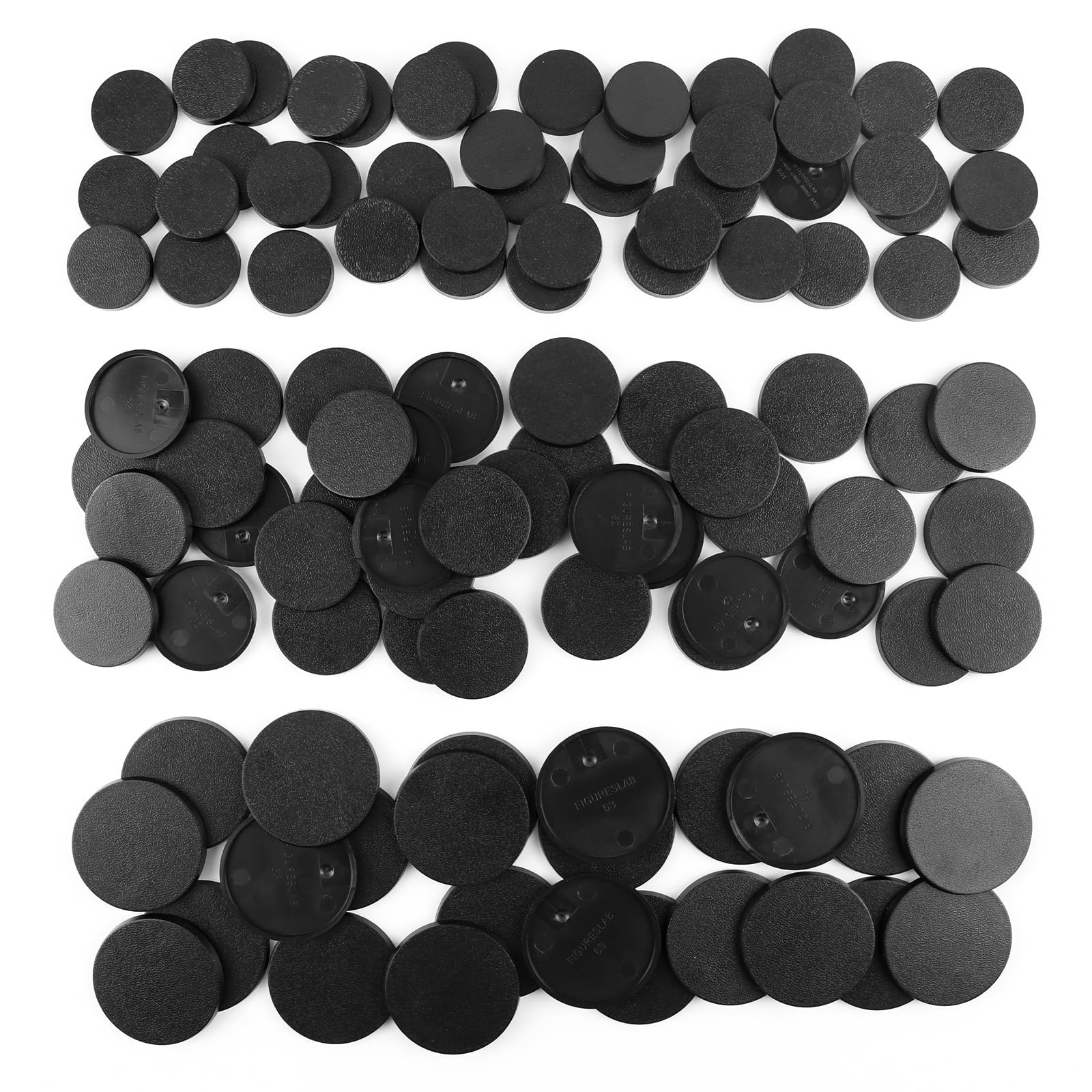 Photo 1 of 100PCS Miniature Bases with 120PCS Adhesive, 25mm 32mm 40mm Mix Black Round Plastic Model Bases for Gaming Miniatures or Wargames Boardgaming Table Games