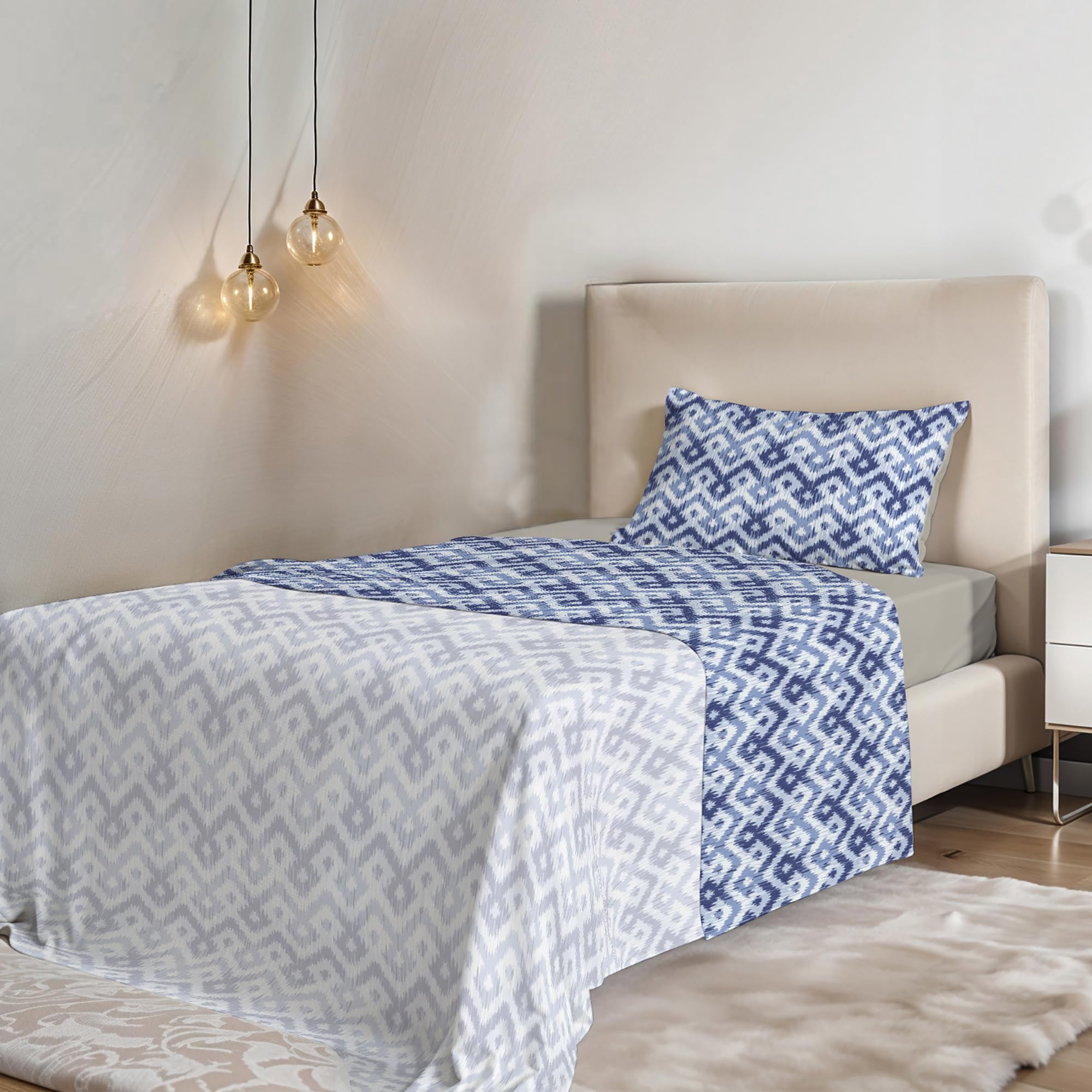 Fantasy bed sheet set in printed microfiber