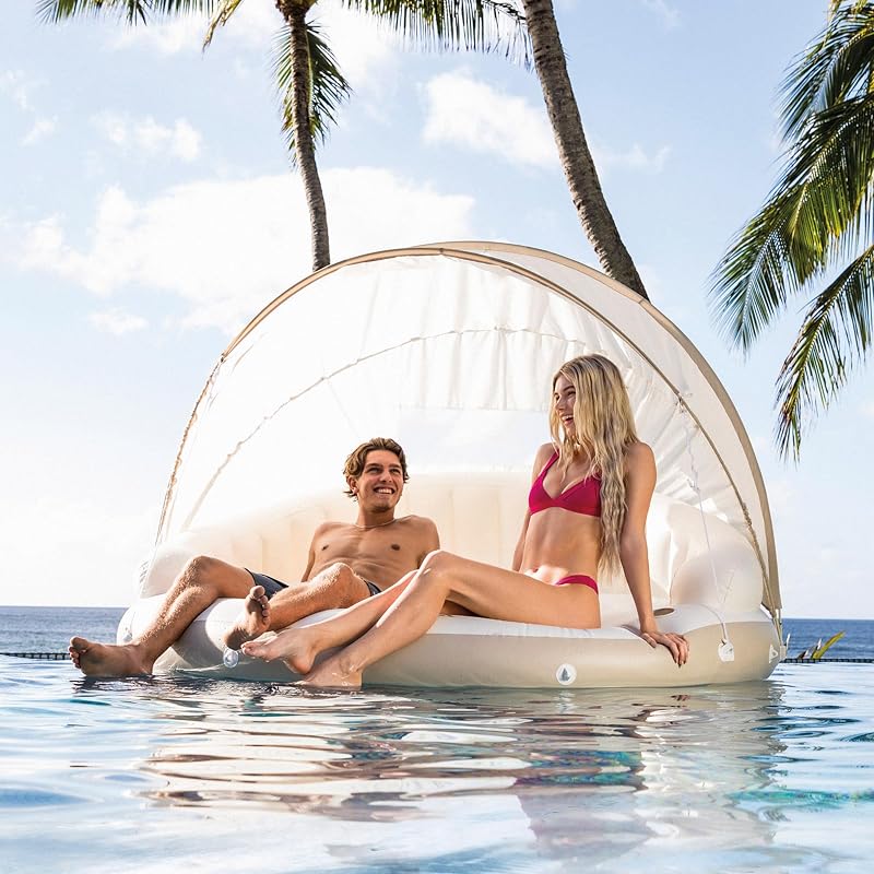 58292EU - Isla Hinchable Canopy Crema - 199x150 cm
