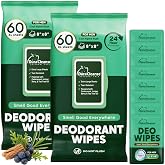 XL Deodorant Wipes for Men - Charcoal Odor Control 8x8-120 Ct + 8 | Armpit Wipes for Body Odor, Gym &amp; Post-Workout - Charcoal, Mandelic Acid &amp; Zinc, Aluminum-Free, 8x8 Tear-Resistant Cloth