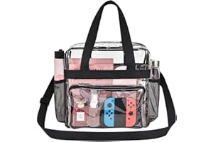 Busiuw Clear Bag for Stadium Events 12x12x6, Clear Bag Clear Tote Bag with Reinforced Straps for Sporting Events Travel