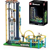 Mould King 11031 Loop Coaster Set, Space Elevator Roller Coaster Building Sets, Space Amusement Park Funfair Track with Train, Idea Gift