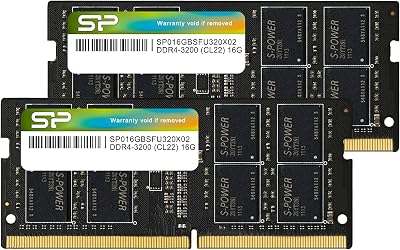 Silicon Power DDR4 32GB (2x16GB) 3200MHz CL22 SODIMM Laptop RAM PC4-25600