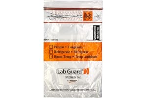 MINIGRIP LAB GUARD Lab Guard SBL2AP69B Polyethylene (LDPE/LLDPE Blend) Specimen Bag with TearZone and Absorbent Pad, Destroyable Biohazard Symbol 50 bags (Pack of 20)