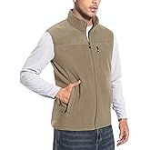 Pioneer Camp Men's Full-Zip Polar Fleece Vest Casual Lightweight Sleeveless Outerwear with 5 Pockets Soft Warm Winter Jacket
