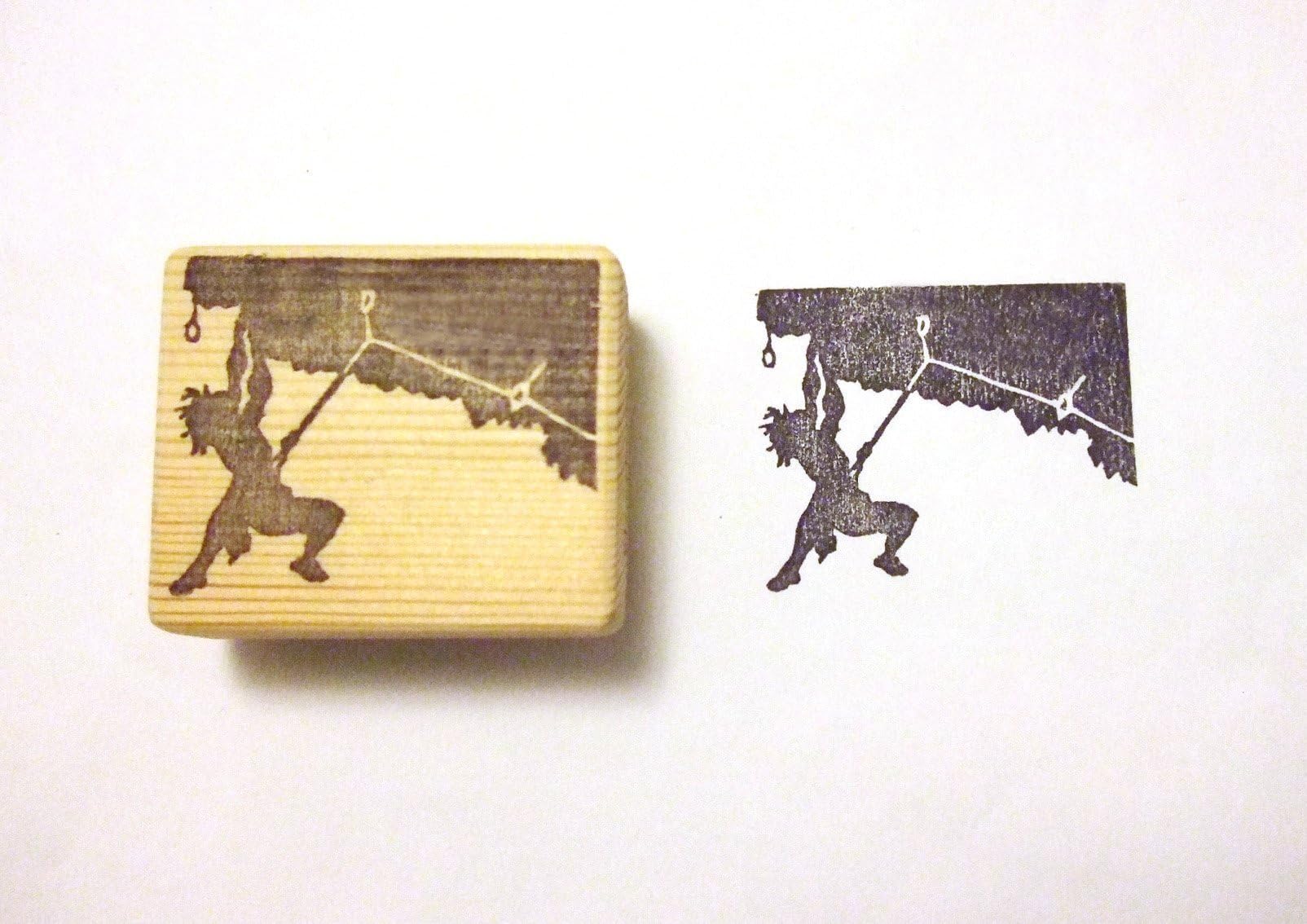 Rock Climber Hand carved rubber stamp
